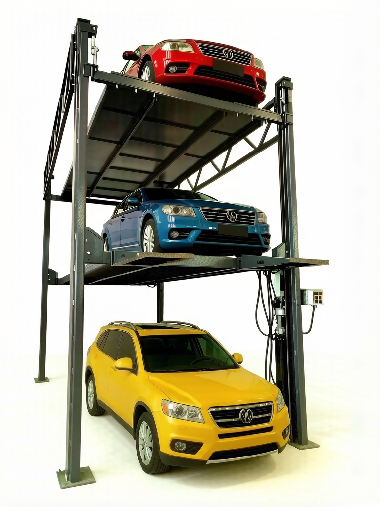 Four post triple stacker parking lift